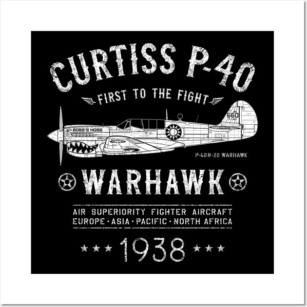 P-40 Warhawk Wall Art by 909 Apparel